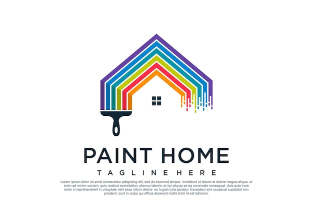 Paint logo design template with creative unique concept Premium Vector