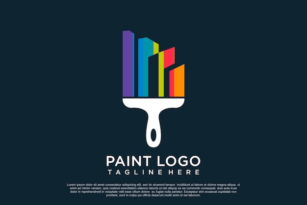 paint logo design template with creative unique concept premium vector