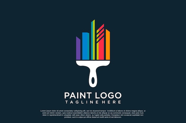 Modello di progettazione del logo di vernice con concetto creativo unico premium vector