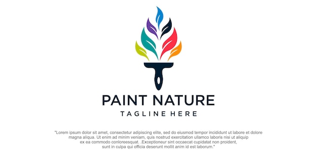 Vector paint logo design vector with combination leaflogo inspiration