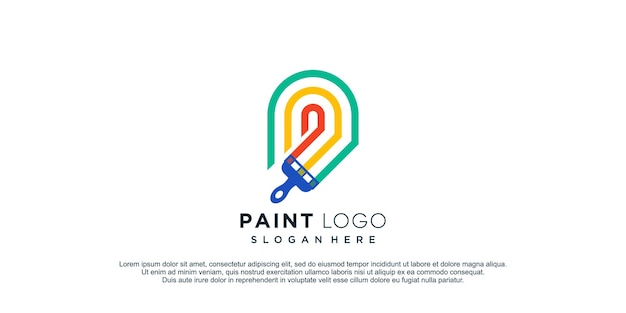Логотип краски с иллюстрацией векторной иконки алмазного дизайна