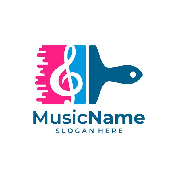 Paint Music Logo Vector Music Paint logo ontwerpsjabloon