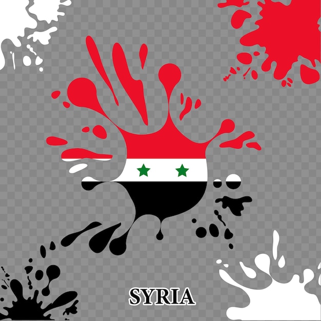 シリアの国旗を描く