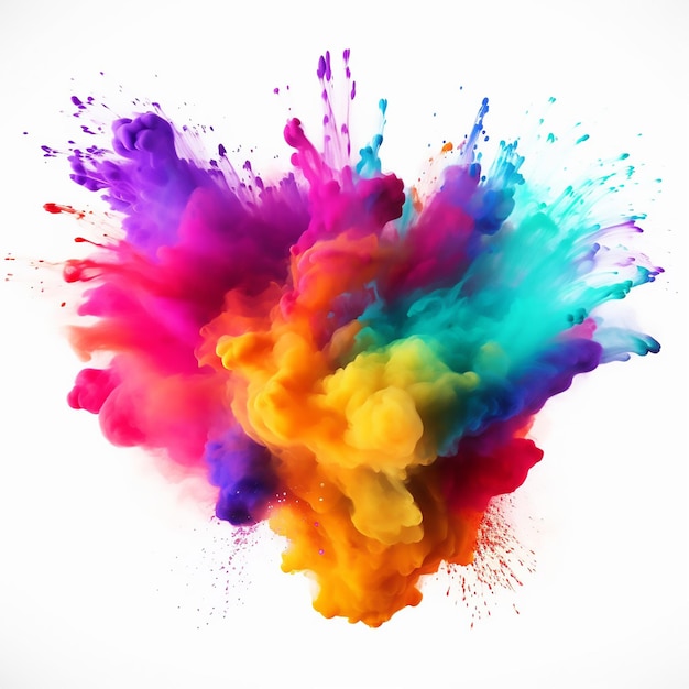 Vector paint powder abstract explosion colors holi motion explode spray dust smoke textured fantasy splat