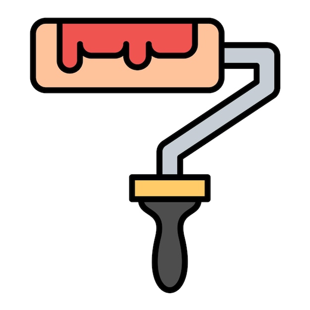 Paint Roller Flat Illustration