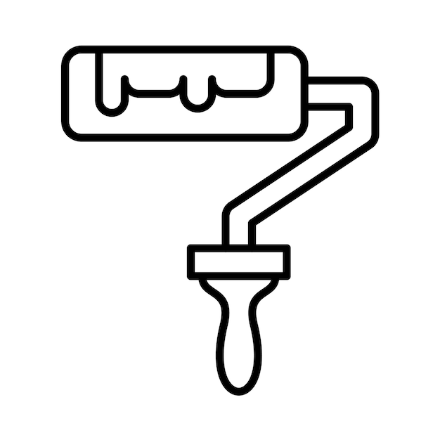 Paint Roller Line Illustration