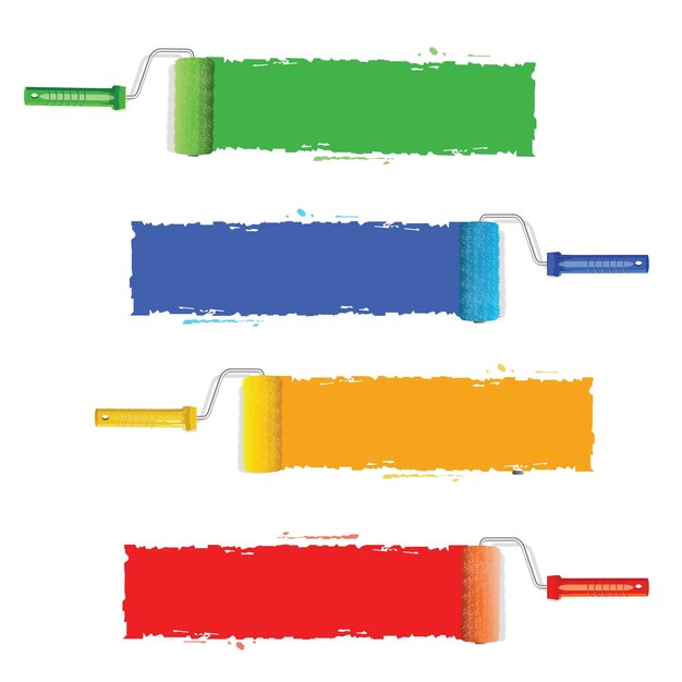 Paint rollers vector illustration