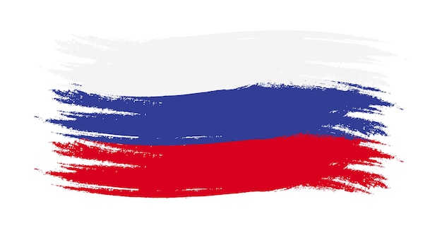 Вектор Мазок краски в цвета российского флага на белом фоне вектор