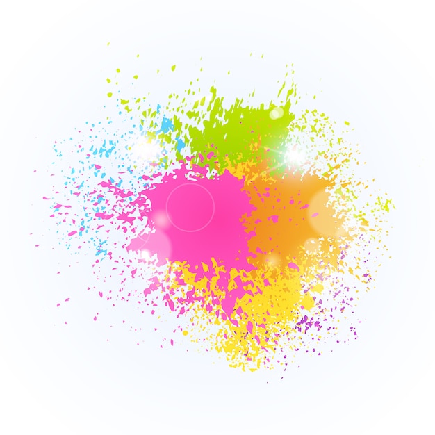 Vettore dipinga splash color festival felice holi india holiday tradizionale celebration greeting cart