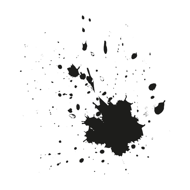 Paint splatter background Grunge distress calligraphy ink stains Black ink blow explosion Splatter