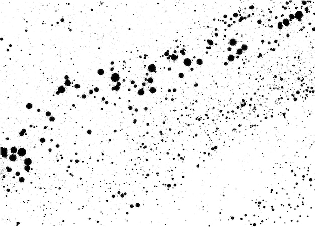 Vector paint splatter black over white ink blots grunge texture and background spray graffiti pattern