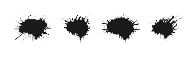 Paint splatter set Blots stains of paint Design elements in grunge style Vector illustration