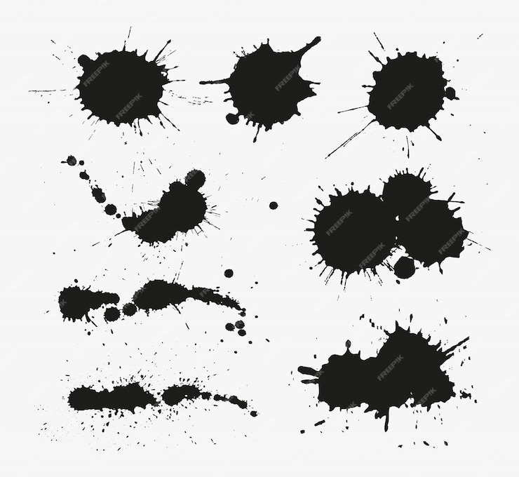 Premium Vector | Paint splatters set