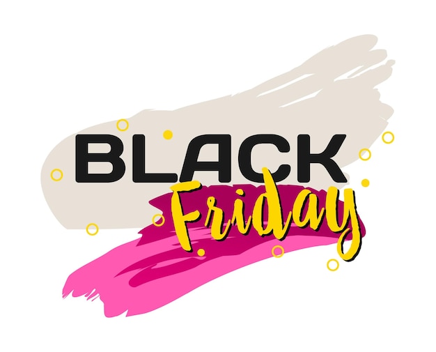 Biglietto da visita banner web tratto vernice modello black friday illustrazione vettoriale