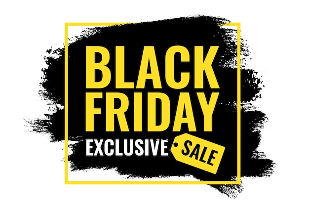 Tratto di vernice con cornice e scritte black friday