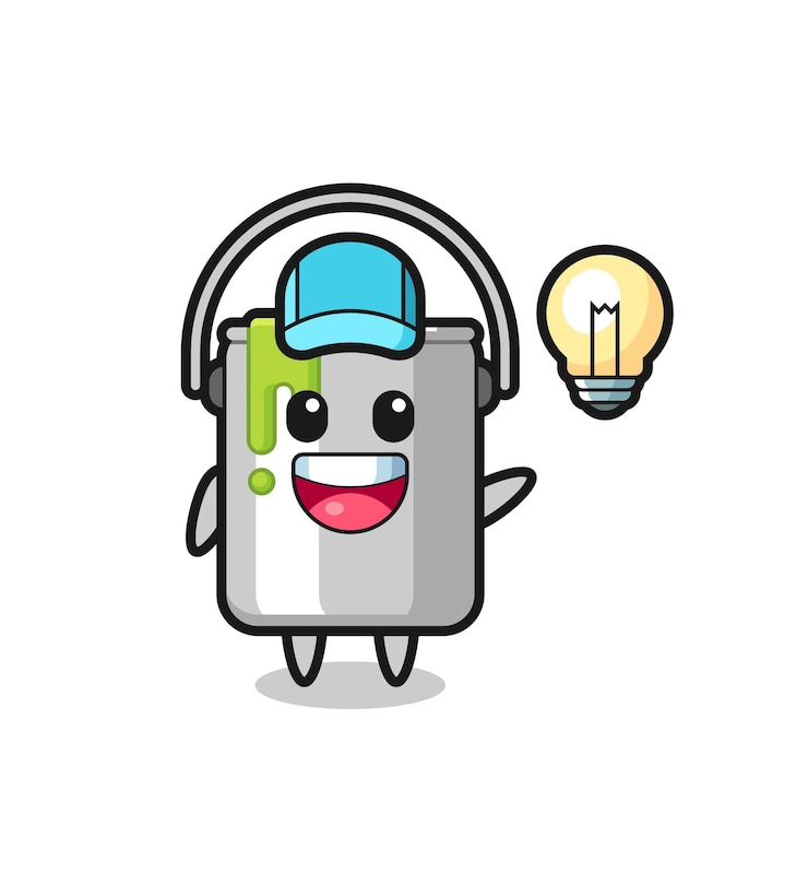 Vector 아이디어를 얻는 페인트 주석 캐릭터 만화, 티셔츠, 스티커, 로고 요소에 대한 귀여운 스타일 디자인