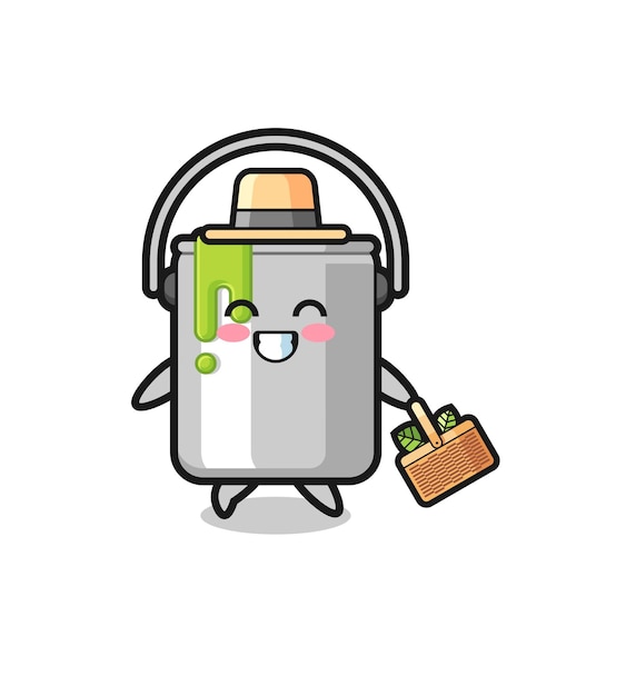 paint tin herbalist character searching a herbal  cute design