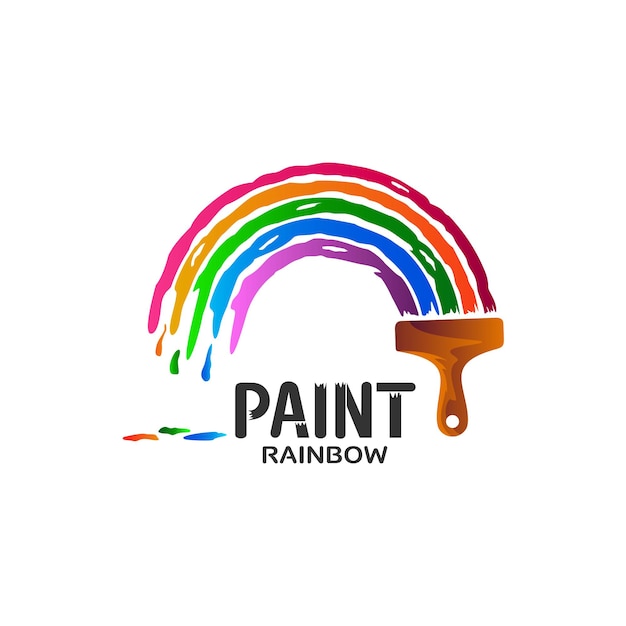 Paint with rainbow logo design