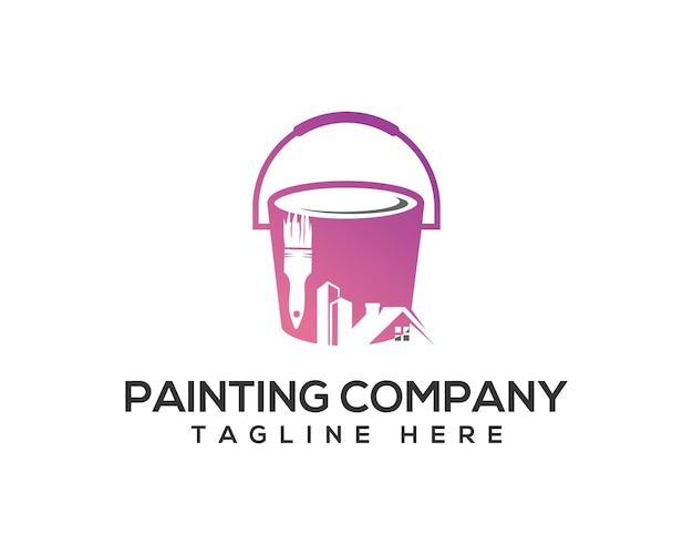 Vector paint work and house painting service company logo design concept