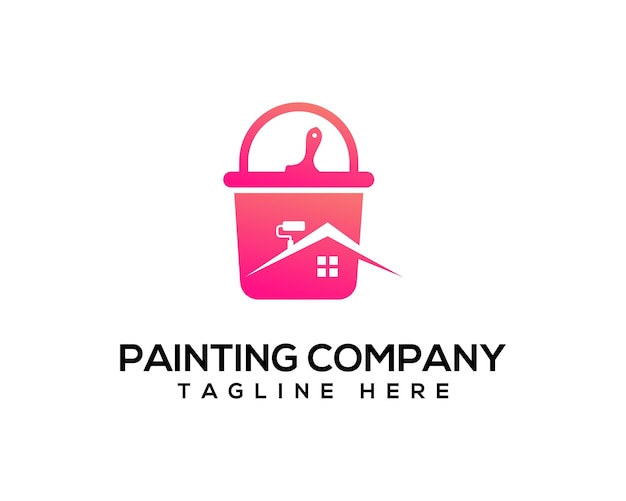 Paint Work and House Painting Service Company Logo Design Concept