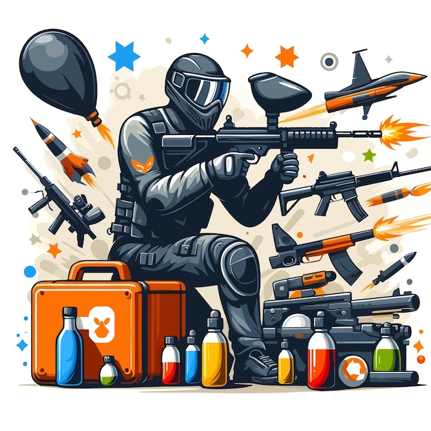 Vector paintball club emblem template art work print