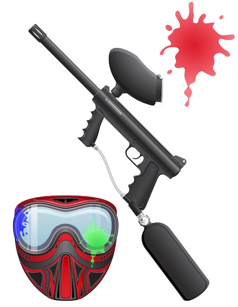 Vettore paintball set illustrazione vettoriale