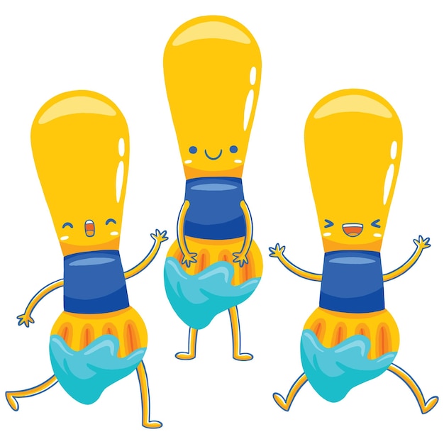 Vector paintbrush mascot in cartoon style
