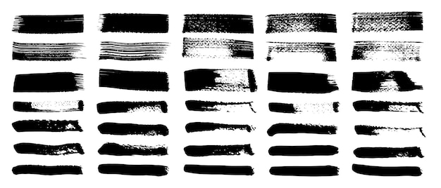 Paintbrush vector collection grunge elements brush stroke ink paint brush grunge lines