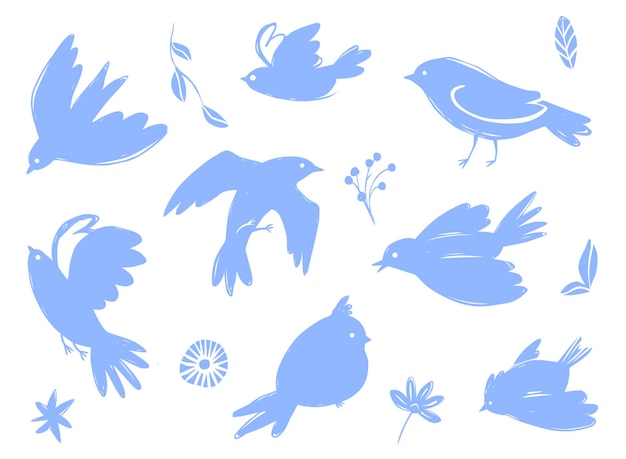 Vector painted birds