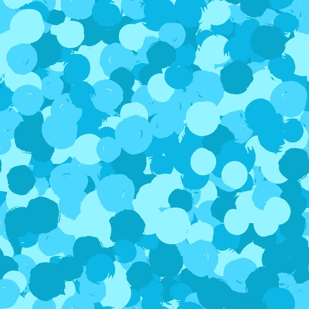 painted blue background from rounds stylized sea water bubbles hand drawn seamless pattern abstract decoration for wallpaper textile print fabric brush strokes vector illustration grunge design