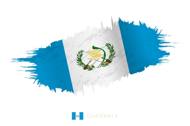 Vector painted brushstroke flag of guatemala with waving effect