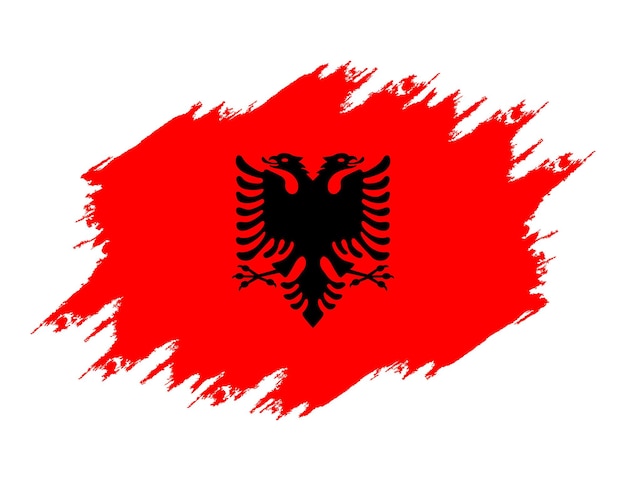 Vector painted with brush flag albania grunge flag albania national flag albania independence day