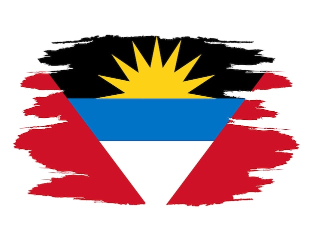 Vector painted with brush flag antigua grunge flag antigua national flag antigua independence day