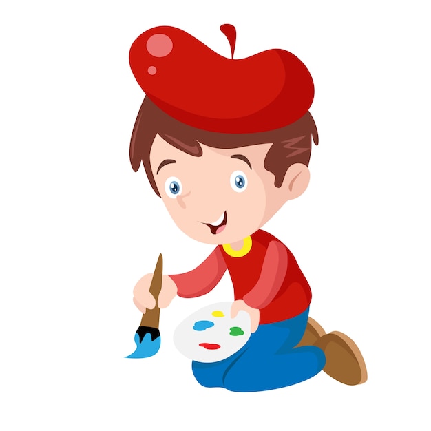 Painter art people cartoon illustration