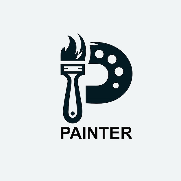 ベクトル painter companyのロゴデザイン