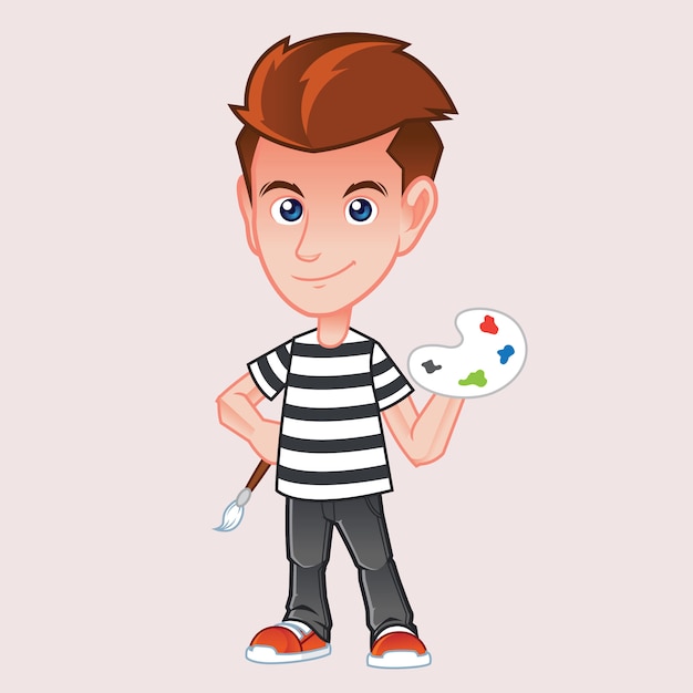 Vector painter mascot illustration