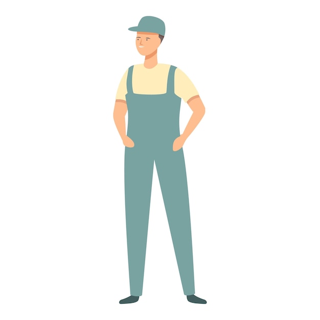 Painter worker teen icon cartoon vector Service uniform customer Person work