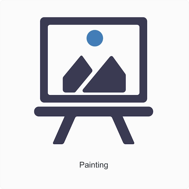 painting and artist icon concept