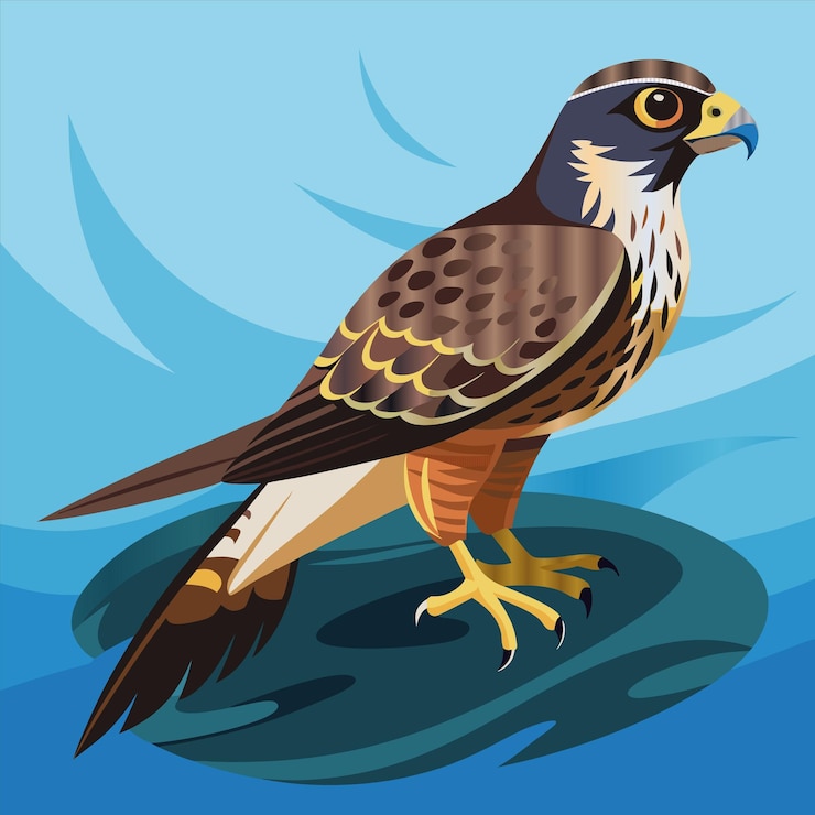 Vector a painting of a bird that is on a blue background