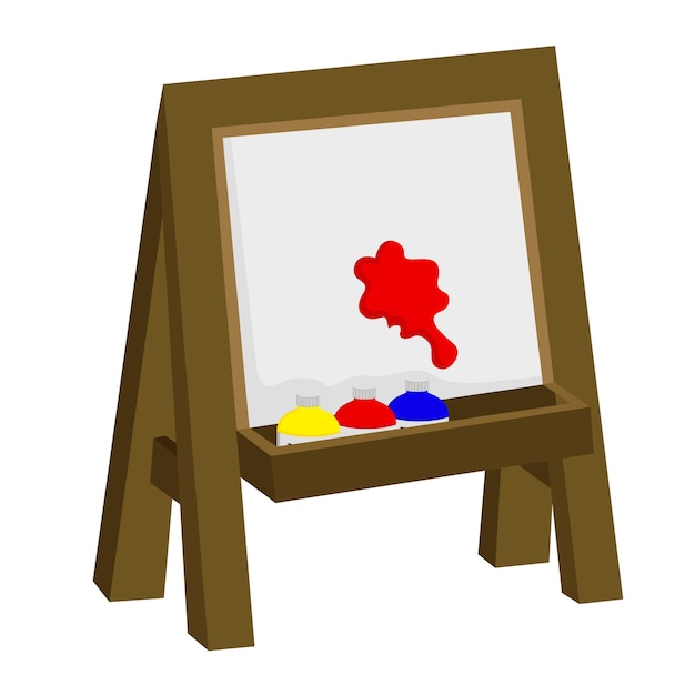 Pittura strumenti scheda attività scolastica illustrazione clipart