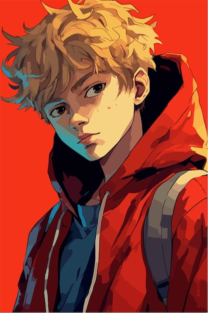 A painting of a boy anime style vector illustration digital brush