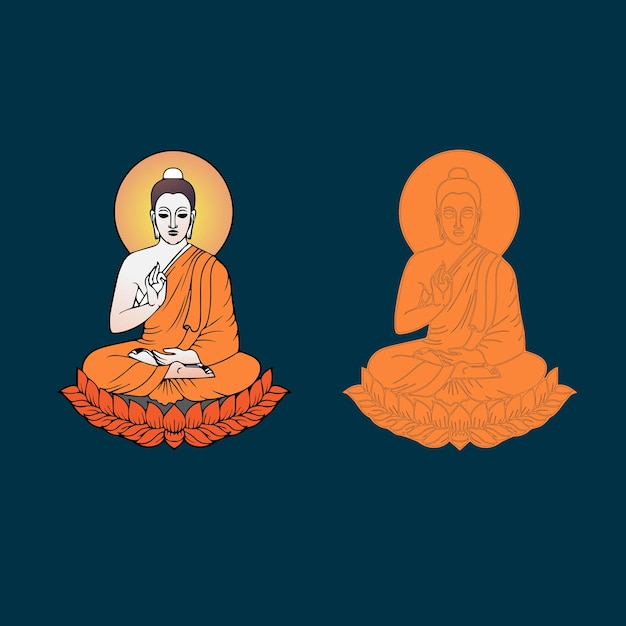 Vector painting of the buddha