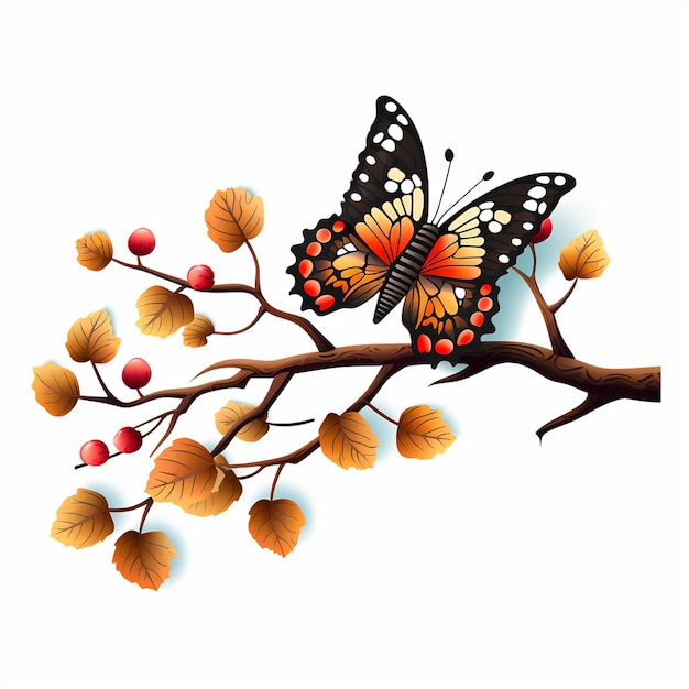 a painting of a butterfly on a branch with the words  butterflies  on it