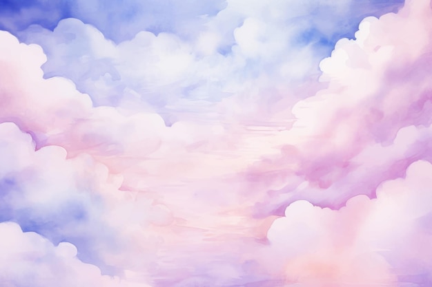 A painting of clouds with a heart in the middle.