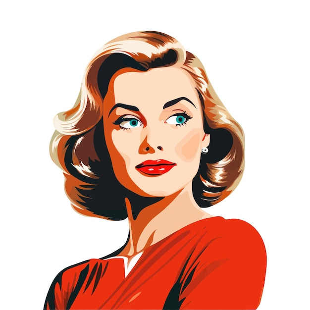 Vector a painting depicting a woman elegantly dressed in red