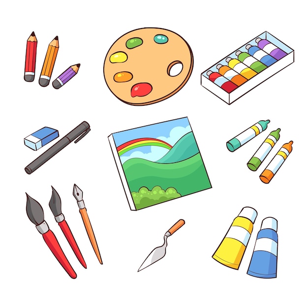 painting and drawing tools vector illustration