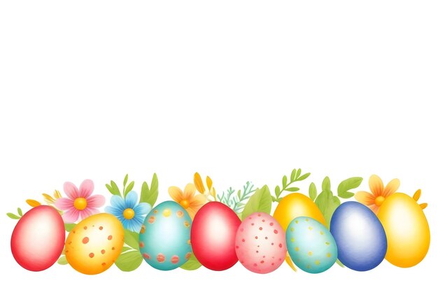 картина пасхальных яиц с границей цветов и картиной пасхальных яйц