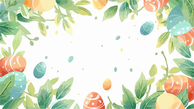 Vector a painting of easter eggs with a floral background