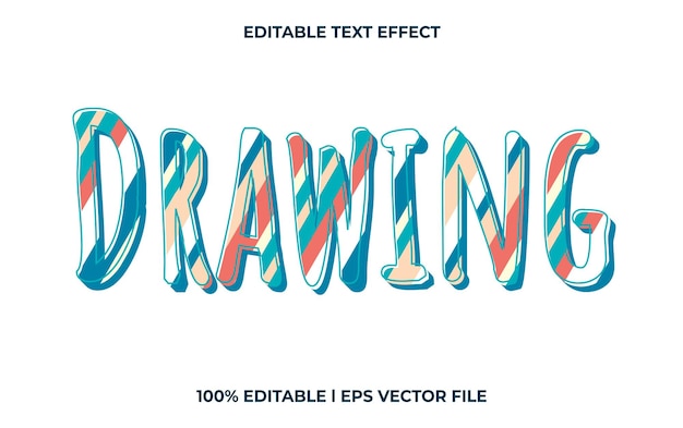 Painting editable text effect, lettering typography font style, colorful 3d text for tittle