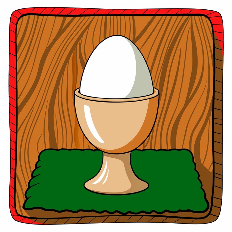 Vector a painting of a egg in a wooden frame
